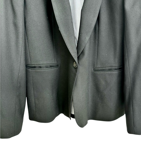 J. Crew black wool stretch jacket blazer shawl lapel single button 12 - Picture 14 of 16
